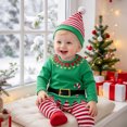 thumbnail image 2 of OJSFQUFP Infant Baby Cotton Jumpsuit Baby Long Sleeve Christmas Red Jumpsuit + Hat 2Pcs Set, 2 of 7