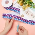 thumbnail image 3 of Mermaid Scales Ribbon Fish Scale Grosgrain Ribbon 1.5inch×20 Yards Purple Fabric Ribbons Polyester Ribbon for Crafts Gift Wrapping Cards Home Decor Sewing Projects, 3 of 9