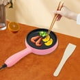 thumbnail image 3 of Cuisine 6Inch Non-Stick Electric Skillet Pink Mini Frying Pan w/1 Wooden Spatula, 3 of 10