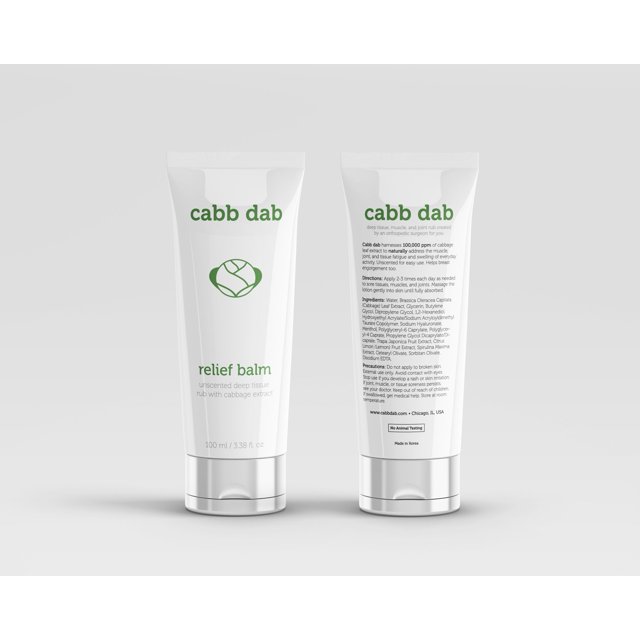 Cabb Dab Unscented Muscle, Joint, and Tissue Rub with Cabbage Leaf