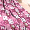 thumbnail image 3 of Pink Plaid Baseball Pattern Blanket,Comfortable Soft Lamb Wool Throw Blanket,All Season,Warm Lightweight Blankets for Sofa Bed Couch Living Room Chair,40"x50", 3 of 4