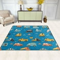 thumbnail image 3 of Cartoon Trucks Cars on Blue Area Rugs Soft Non-Slip Floor Mats Large Nursery Carpets Doormat for Living Room Bedroom Hotel Decor 80"x58", 3 of 7