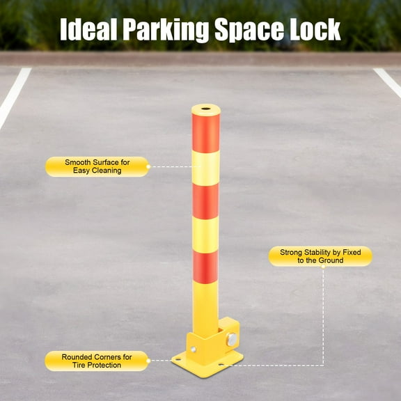 Wall Mount Safety Bollard Yellow Red Q195 Iron Pipe Parking Barrier Security Traffic Post for Parking Lots