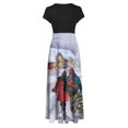 thumbnail image 3 of SMihono Robe d'Été pour Femmes 2024 Grande Taille Manches Courtes Imprimé de Noël Style Vacances Grande Longue Jupe Manches Courtes Col Rond Robe en Liquidation à Moins de 10!, 3 of 4