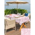 thumbnail image 5 of Outdoor Tablecloth with Umbrella Hole for Patio/Picnic/Party/Camping, Spring Pink Cobweb Waterproof Table Cloth Rectangle Table Cover Washable, Abstract Boho Farmhouse Lines (52"x 70"), 5 of 9