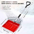 thumbnail image 2 of Large Lightweight Aluminum Snow Shovel & Ice Scraper | Heavy Duty Metal Snow Removal Tool with Comfortable Handle for Car, Camping, & Outdoor,Red, 2 of 7