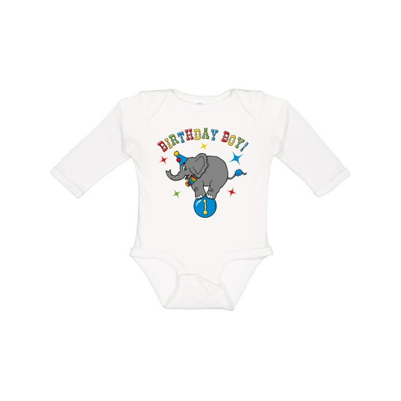 Inktastic Circus Elephant 1st Birthday Boy Boys Long Sleeve Baby Bodysuit