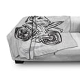 thumbnail image 3 of Motorcycle Soft Flannel Fleece Blanket, Hand Scribbled Like Artwork of Monochrome Sketch of a Racer Print, Cozy Plush for Indoor and Outdoor Use, 50" x 70", Charcoal Grey and White, by Ambesonne, 3 of 6