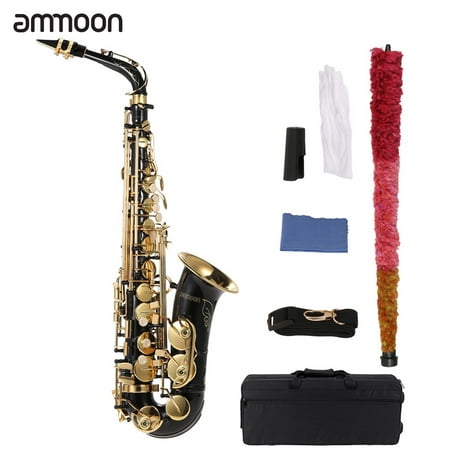 ammoon Eb Alto Saxophone Brass Lacquered Gold E Flat Sax 82Z Key Type Woodwind