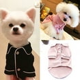 thumbnail image 2 of Dog Cat Pajamas Coat, Elastic Skin-friendly Soft Cotton Long Sleeve Warm Two Button Lapel Design Pet Clothes Costume for Puppy Kitten Daily Wear, 2 of 8