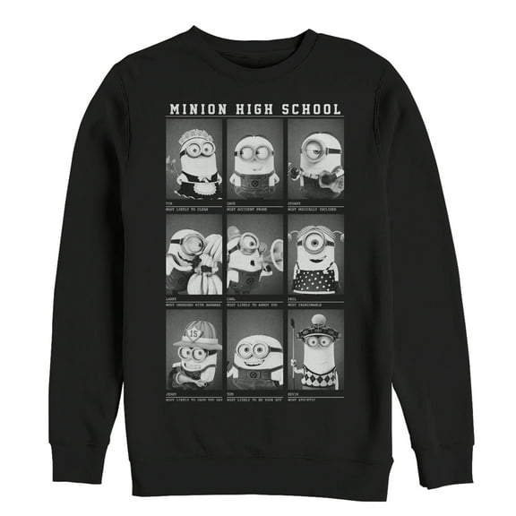 Men's Despicable Me Minion Yearbook  Sweatshirt Black Small
