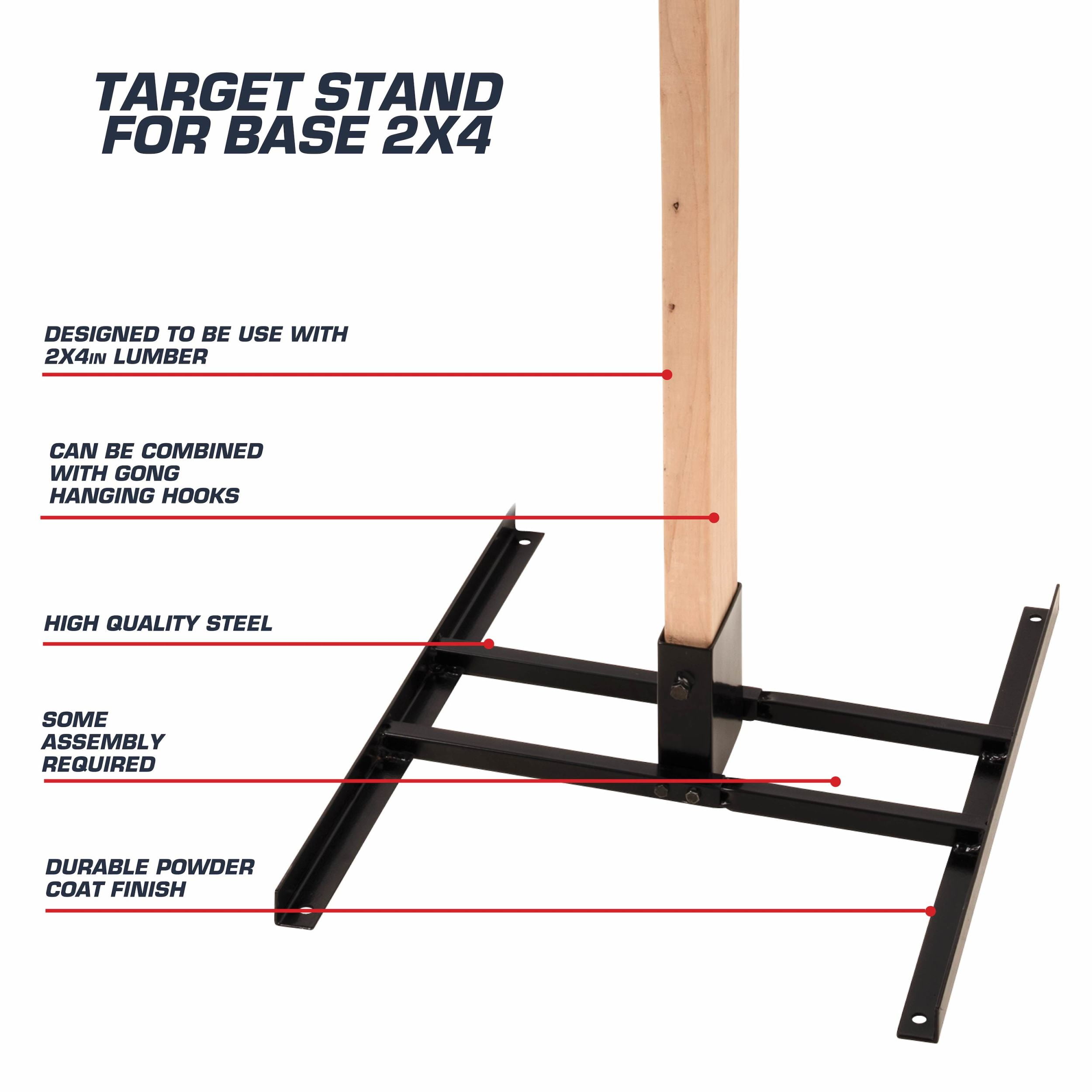 Ez Aim Steel Target Stand Base, For 2 X 4 Lumber, Black