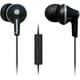 thumbnail image 2 of Panasonic ErgoFit Auriculares con micrófono y controlador de llamadas Compatible con iPhone, Android y Blackberry - RP-TCM125-K - In-Ear (Negro), Almohadillas S/M/L, 2 of 3