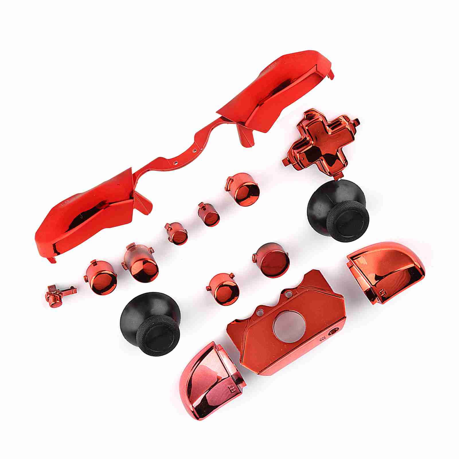 Riousery Full Button Sets Mod Replace Part for Microsoft Xbox One Controller 3.5mm Jack (Red) Premium Video Game Console Parts and Accessories Replacement Kits for Gamers