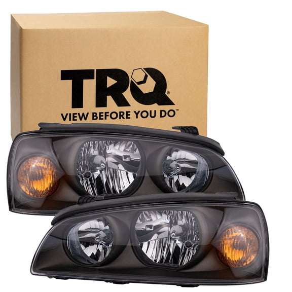 TRQ Headlight Assembly Set HY2502130 HY2503130 Fits 2004-2006 Hyundai Elantra