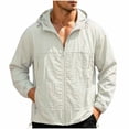 thumbnail image 2 of Ceisia Men Light Purple Zip Up Hooded Breathable Sun Protection Jacket Casual Outdoor Hiking Travel Windbreaker Tops Gifts for Father, 2 of 8