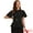 Black, variant on Unique Bargains Women's Peplum Round Neck Bell Sleeve Belted Waist Blouse S Black