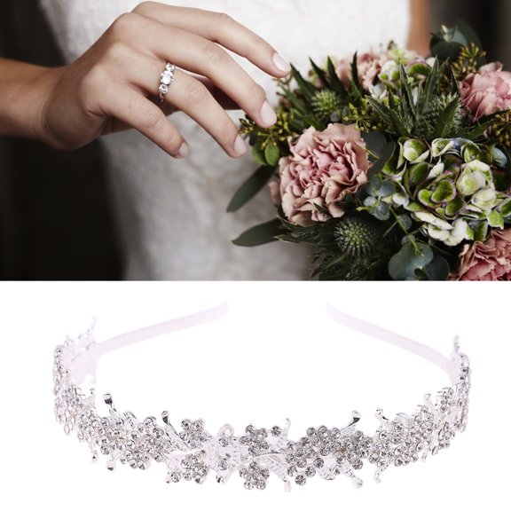 AOOOWER Elegant Princess Flower Leaf Tiaras Exquisite Headband for Bridal Wedding Prom Birthday Costumes