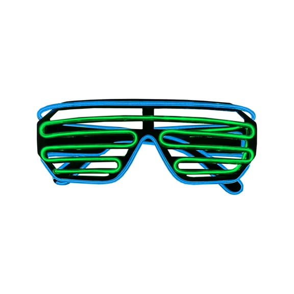 Studio Halloween Shutter Glasses Lime In Aqua Costume Accessory