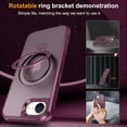 thumbnail image 2 of Magnetic Case for iPhone 16e Ring Holder Bracket Cover, Compatible with MagSafe Charging Support Car Mount, Hybrid Shockproof Dustproof Slim Rugged Case for iPhone 16e, Winered, 2 of 8