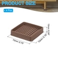 thumbnail image 2 of Uxcell Almohadillas cuadradas de goma para muebles, tazas antideslizantes para ruedas, protectores de piso anti-deslizantes para patas de muebles, cama, sofá, silla, marrón 2.5"x2.5", 2 of 7