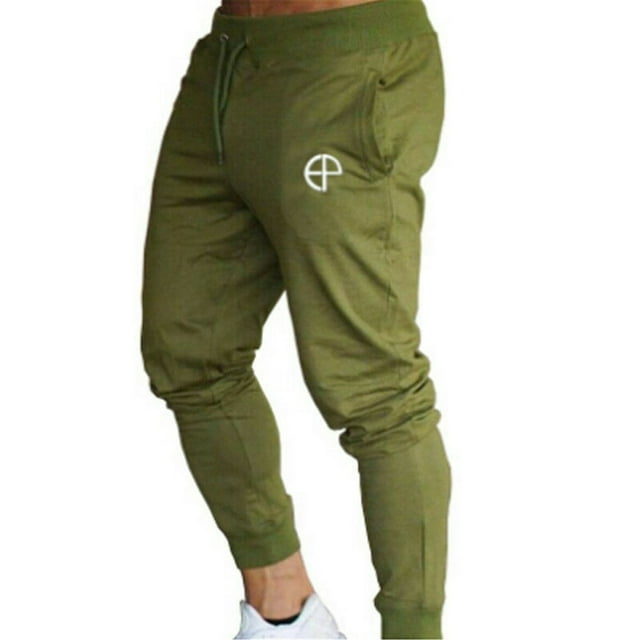 Men Sport Pants Tracksuit Workout Joggers Gym Sweatpants Crown Black M