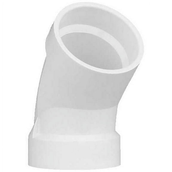 PVC 45 Degree Elbow, Hub, 2 in Pipe Size 1WKC3