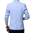 thumbnail image 3 of SWSMCLT Men's Sport Coat Slim Fit Button Warm Long Sleeve Blazer Jacket Fall Office Vintage Thin Sportcoat Light Blue 46, 3 of 4