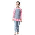 thumbnail image 4 of gcong Full Coverage Long Sleeve Rash Guard And Swim Shorts Sun Protective Swimwear for Girls UPF 50 Grey 6-7 Years, 4 of 8