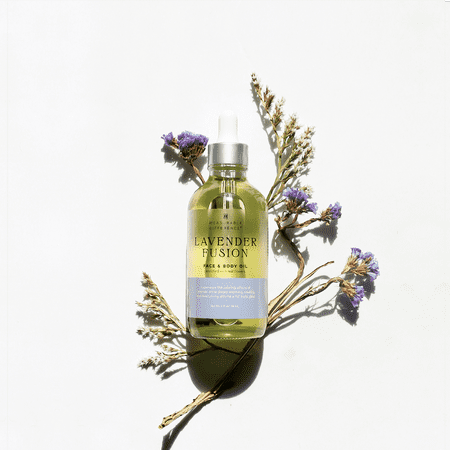 Measurable Difference Lavender Fusion Oil 4oz - Face & Body Lavender Oil Infused with Real Flowers Hydrate Dry Skin