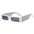 thumbnail image 2 of Minnieouse Gafas de sol rectangulares, gafas Retro, gafas antisol, a prueba de polvo, protección UV, gafas cuadradas, blanco y gris Type3 NO3, 2 of 6