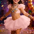 thumbnail image 1 of Vêtements à Thème de Carnaval Jupe Tutu de Ballet pour Filles Justaucorps Brillant Robe pour Danse Performance Récital Fête Jeu (Rose-100) #0178, 1 of 3