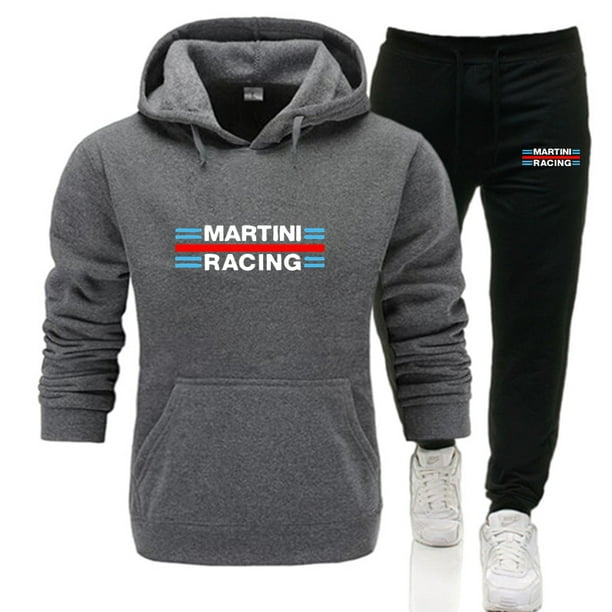 Conjunto de chándal de carreras Martini para correr de otoño, sudadera con capucha y pantalones para hombre, chándal informal, ropa deportiva para hombre, ropa de gimnasio, chándal nuevo 2024