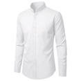 thumbnail image 7 of sogami Men's Wrinkle Free Dress Shirt Band Collar Long Sleeve Button Down Formal Shirt, 7 of 7