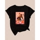 thumbnail image 3 of Women's Empowerment Graphic Tee - Black Casual Round Neck Short Sleeve T-Shirt with Sisterhood Design, Soft Polyester Fabric, Perfect for Spring/Summer/Fall, Ladies Tshirts, 3 of 7