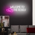 thumbnail image 2 of Craftnamesign Welcome To The Rodeo Sign Art, Rodeo LED Light, Rodeo Cowboy Bar Wall Sign, 2 of 5