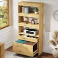 thumbnail image 4 of Tribesigns 2-Drawer Vertical File Cabinet with Open Bookshelf, Modern Design Filing Storage for Home Office, Letter/Legal/A4 Sizes, Oak, 4 of 7