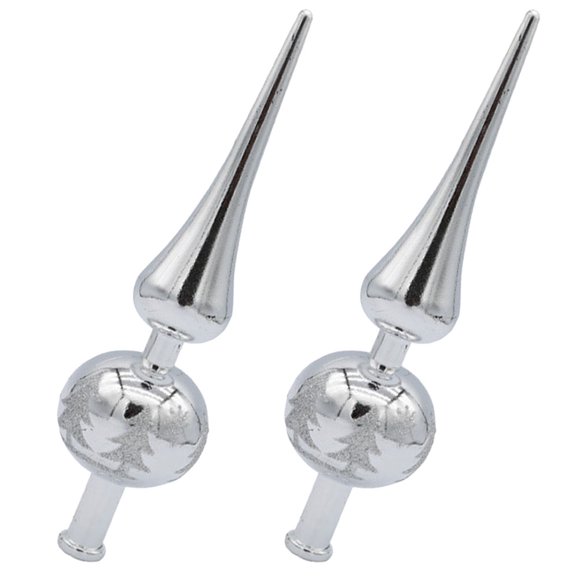 FESTFENDS Silver Star Christmas Tree Topper 2Pack Plastic for Christmas Party and Supermarket Decorations