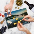 thumbnail image 5 of Lake Cutting Board, Lake Allatoona at Red Top Mountain State Park North of Atlanta Scenic Spring Sunrise, Decorative Tempered Glass Cutting and Serving Board, Small Size, Multicolor, by Ambesonne, 5 of 5