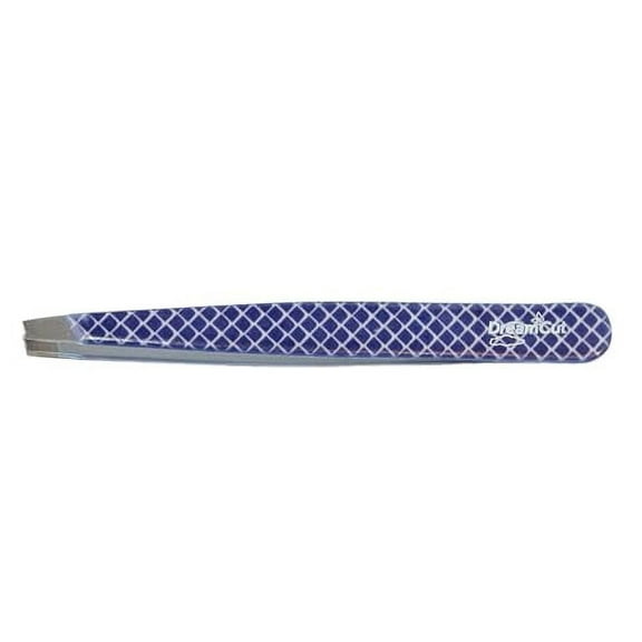 DreamCut Blue and White Checked Expert Slant Tweezers