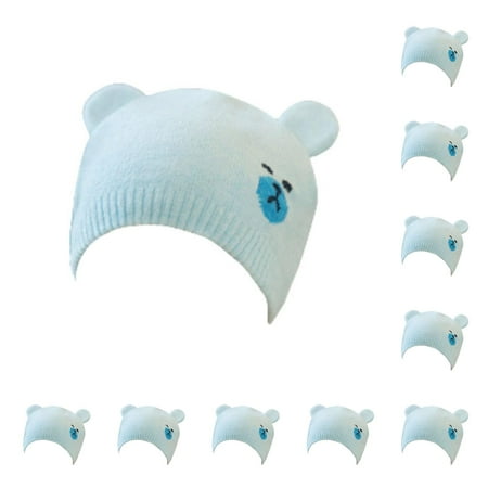 

10pcs Kids Baby Little Bear Hat Soft Cute Knit Cap Toddler Infant Autumn Winter Warm Beanie Bonnet