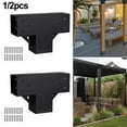 thumbnail image 4 of 4x4inch Steel DIY Pergola Hardware Kit 3Way Right Angle Corner Bracket with Base, 4 of 5