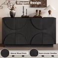 thumbnail image 5 of Harper & Bright Designs Large Sideboard Cabinet with Storage, Wood Buffet Cabinet with Semi-Circular Handles and Adjustable Shelves, Black, 5 of 18
