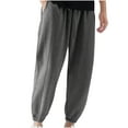 thumbnail image 1 of RXIRUCGD Men's Solid Color Pocket Drawstring Casual Youth Versatile Sports Oversized Pants, Dark Gray, Size: L, 1 of 8