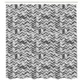 thumbnail image 3 of Ambesonne Grey Chevron Shower Curtain, Fractal Waves, 69"Wx84"L, Dark Grey Pearl, 3 of 5