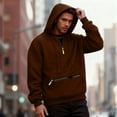 thumbnail image 5 of RYDCOT Mens Quarter Zip Waffle Hoodie - Performance Fleece 1/4 Zip Pullover Sweatshirt Mens Golf Shirts for Workout Hiking Running Brown, 5 of 8