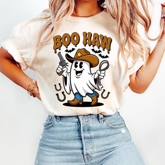 Boo Haw Shirt, Funny Ghost Cowboy Tee, Spooky Fall Shirt, Western Halloween Shirt, Country Girl Gift