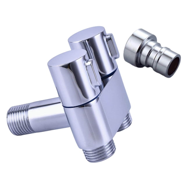 G1/2 Thread Filling Valve Water Basin Bathroom Kitchen Toilet Bidet 3Through Angle Stop Valve with 1 Spout