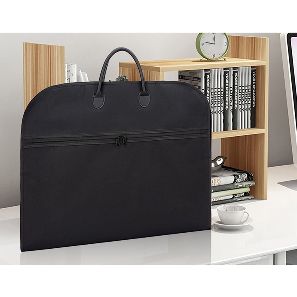 FENGGUIQU 1Pc Black Suit Garment Bag with Double Handles for Business and Travel Use