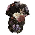 thumbnail image 3 of NAMTYQX Mens Button Down Short Sleeve Shirt Button Up Soft Lapel Plus Size Short Sleeve Tropical Print Casual Loose Fitting Lightweight Men's Short Sleeve Button Down Shirt Navy Size S, 3 of 5